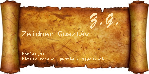 Zeidner Gusztáv névjegykártya